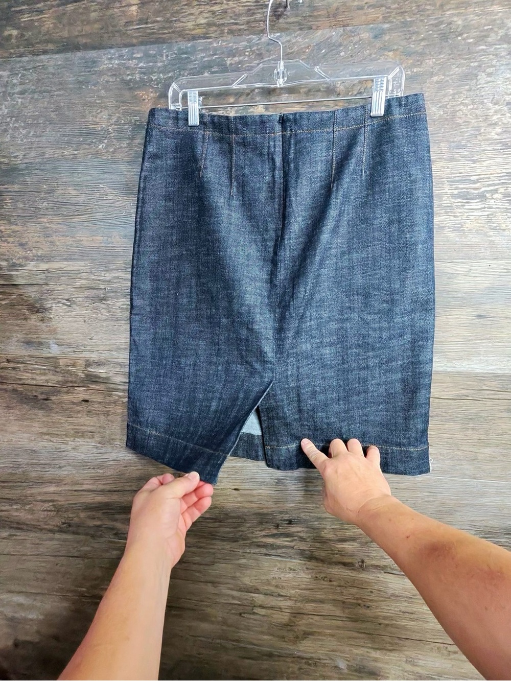 Anne Klein Jean Denim-Style Pencil Skirt - Picture 9 of 9